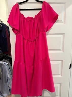 Bright Pink Tiered Sundress